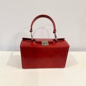 Versace Sunburst Leather Vanity Handbag